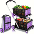 Foldable Multi-Basket Trolley Cart
